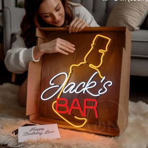 Custom Bar Neon Sign Beer Sign,Neon Bar Sign,Gifts for Him,Neon Beer Sign,Pub Club Logo Sign,Custom Bar Name LED Sign,Home Bar Wall Decor,
