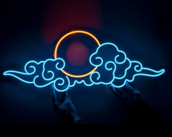 anime cloud sunset Neon Sign decor, Neon anime Sign, Wall Art, Asian Decor, Neon Light, neon Sign, Anime Art, Manga Art, anime wall art