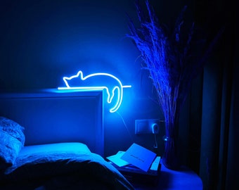 Katze Leuchtreklame: LED-Wandkunst, individuelle Schreibtischleuchte