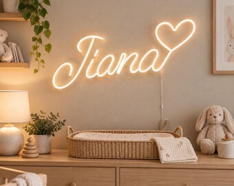 Custom Nursery Name Neon Sign, Personalized Baby Room Wall Light, Newborn Bedroom Decor, Baby Shower Gift, Name Sign for Girl or Boy