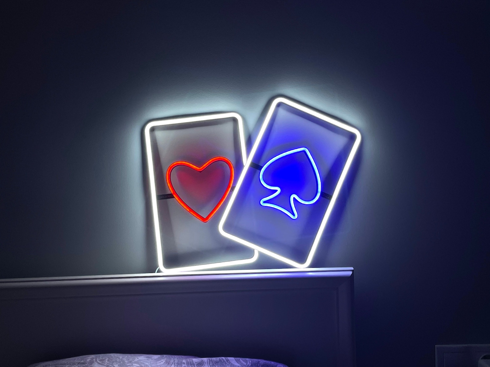 Poker Artwork Playing Card Neon Sign Poker Wall Decor Poker | Etsy