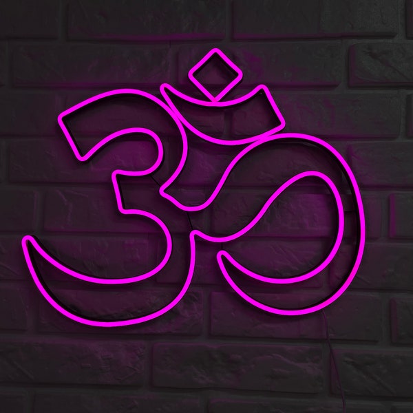 Simbolo Om neon Aum Decalcomanie da muro Yoga Meditazione Namaste Segni Buddha Decorazioni da parete Decorazione Home Art yoga Wall Art Neon Custom Desk light