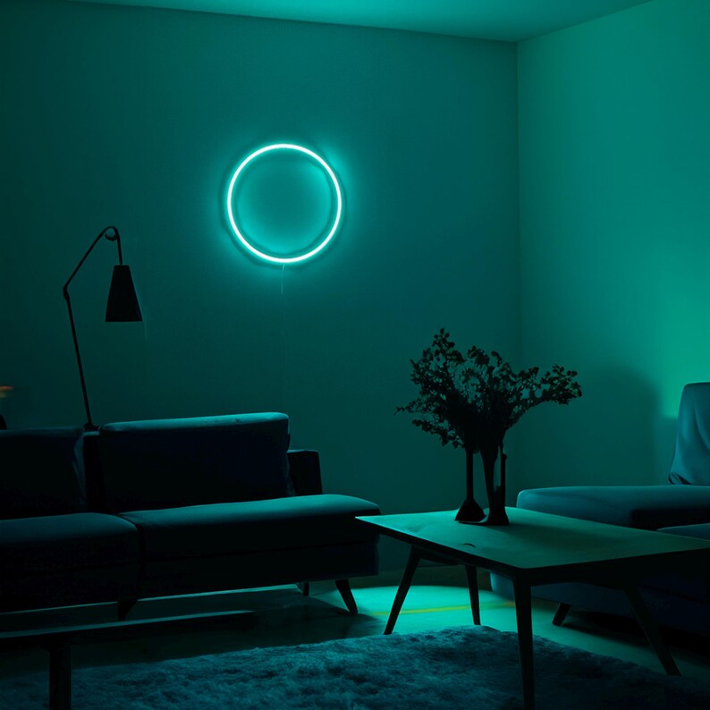 RGB Color Changing Neon Sign: Zen Circle Enso Wall Decor - Etsy