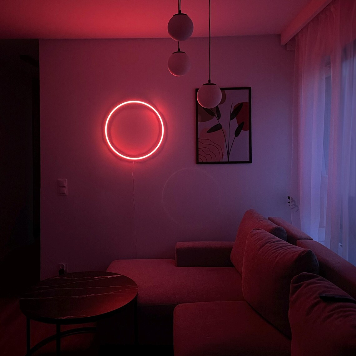 RGB Color Changing Neon Sign: Zen Circle Enso Wall Decor - Etsy