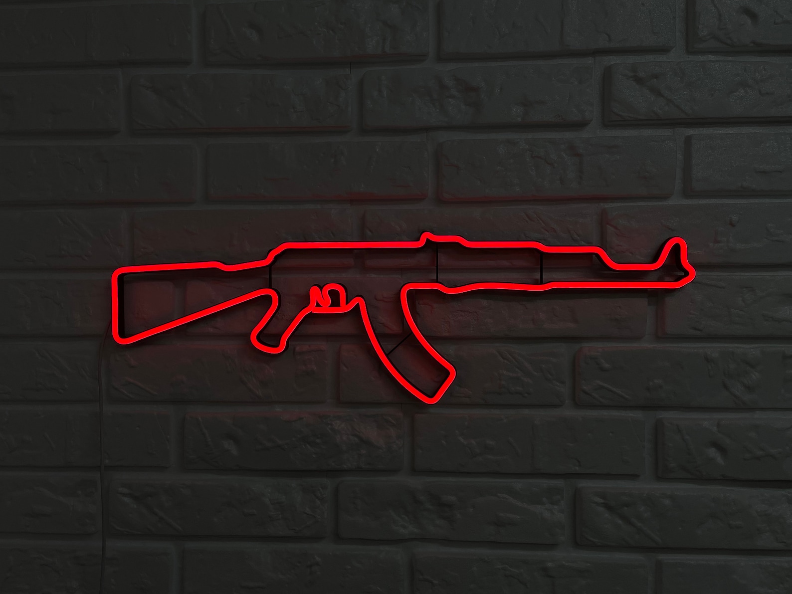 Gun Led Neon Signs AK 47 Neon Pistol LED Neon Lights Gun Wall Etsy