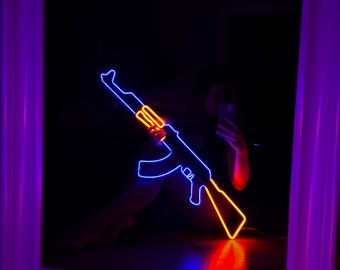 Gun Led Neon Signs AK 47 Gift Pistol LED Neon Lights Gun