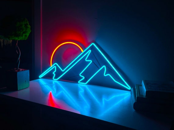 Mountain Neon Wall Art Landscape Neon Sign Neon Art Neon Art - Etsy