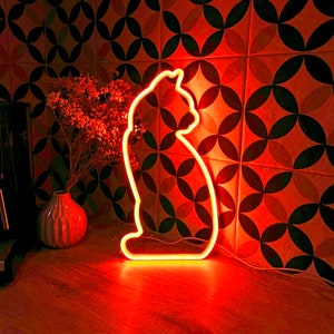 cat lover neon, Animal Neon kitten wall art, Signs cute cat gifts,  gift  LED Neon Lights, cat Wall Art Décor, Neon Custom Desk light