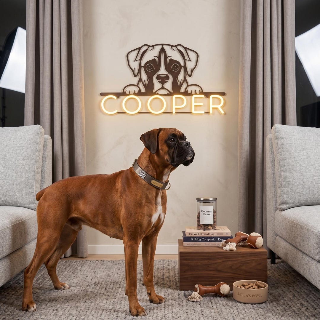 Custom Dog Photo Neon Sign, Personalized Dog Neon Sign, Custom Dog Name ...