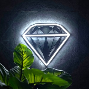 Diamond LED Neon Sign: Geometric Wall Decor