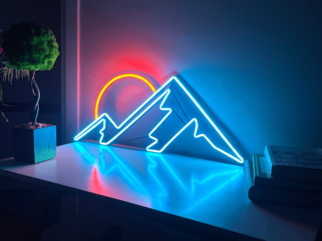 Mountain Neon Wall Art Landscape Neon Sign Neon Art Neon Art Etsy