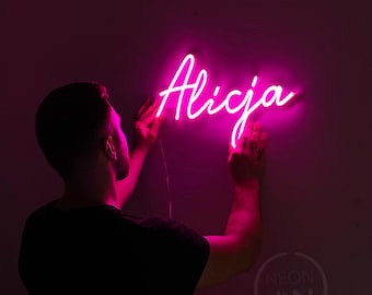 Pink Neon Name Sign For Girl's Room, Custom Name Led Sign, Personalized Light Up Decor For Bedroom, Custom Neon Light For Home