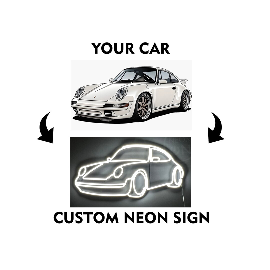 NEON Custom Car Wall Art, Your Own Car Personalized Wall Decor, Car