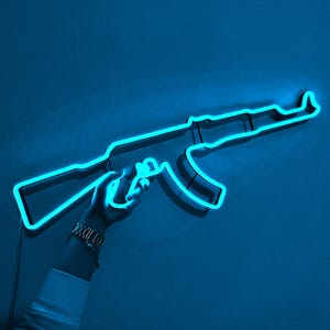 Gun Led Neon Signs AK 47  gift Pistol LED Neon Lights Gun  Wall Art Décor Neon Custom Desk light CS go neon rifle neon sign ak47 wall art