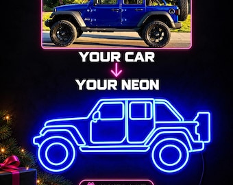 Custom Car Neon Sign, Personalized Christmas Gift for Him, Car Portrait Light from Photo, Gift for Husband Boyfriend or Dad