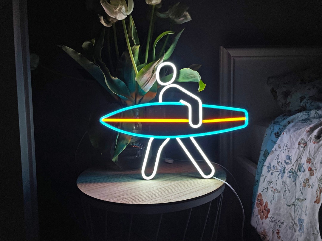 Surf Neon Sign Sea Led Ocean Art Light Sign Led Logo Wave Wall Décor