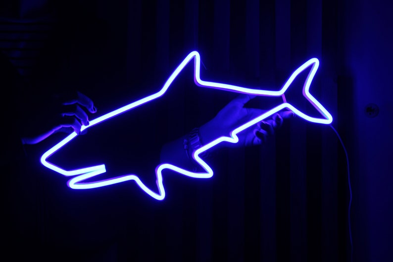 Shark Led Sign Shark Neon Sign: LED Sea Art Light, Party Room Decor - Etsy