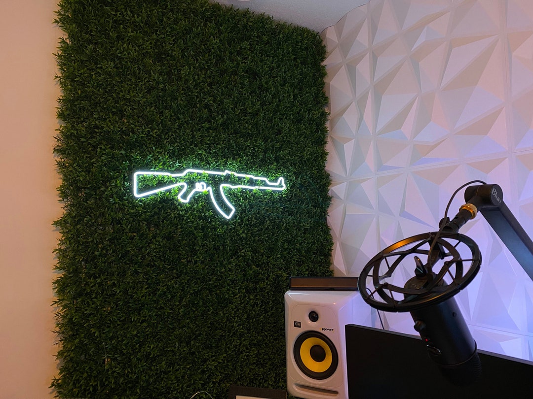 Gun Led Neon Signs AK 47 Neon Pistol LED Neon Lights Gun Wall Art Décor