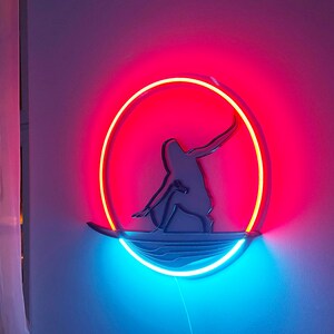 surf Neon Sign sea Led ocean Art Light Sign Led Logo wave Wall Décor Custom Neon Sign Room Decor gift neon bedroom neon light neon bedroom