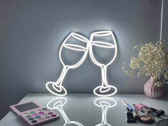 Wine Glasses Neon Sign Wall Decor Singapore - Wine Cup Wall Decor Wine Glasses Neon Sign Wall Decor Singapore - Wine Cup Wall Decor