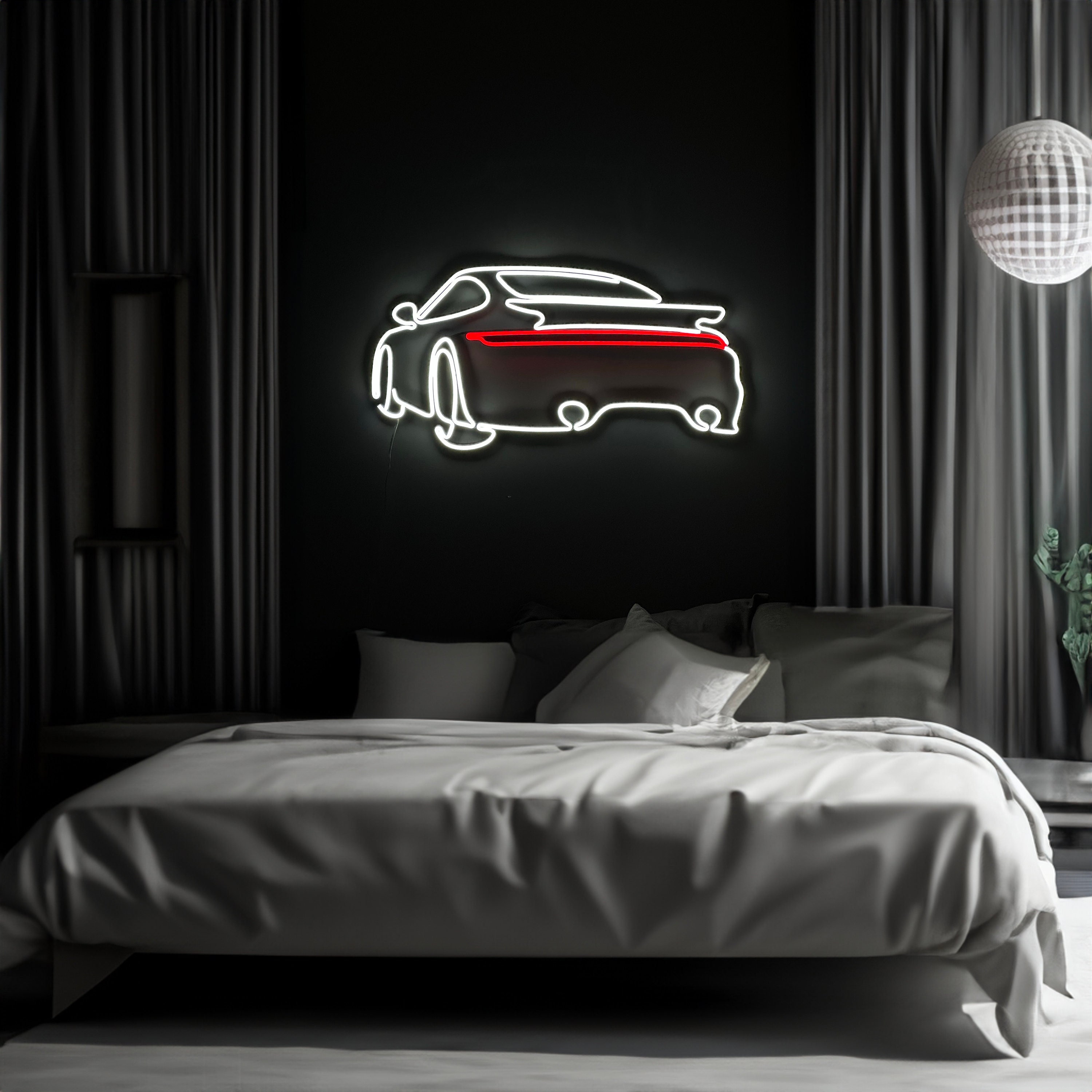 Grav'stylé: Lampe led 3D logo BMW, Moto, veilleuse, chevet, néon