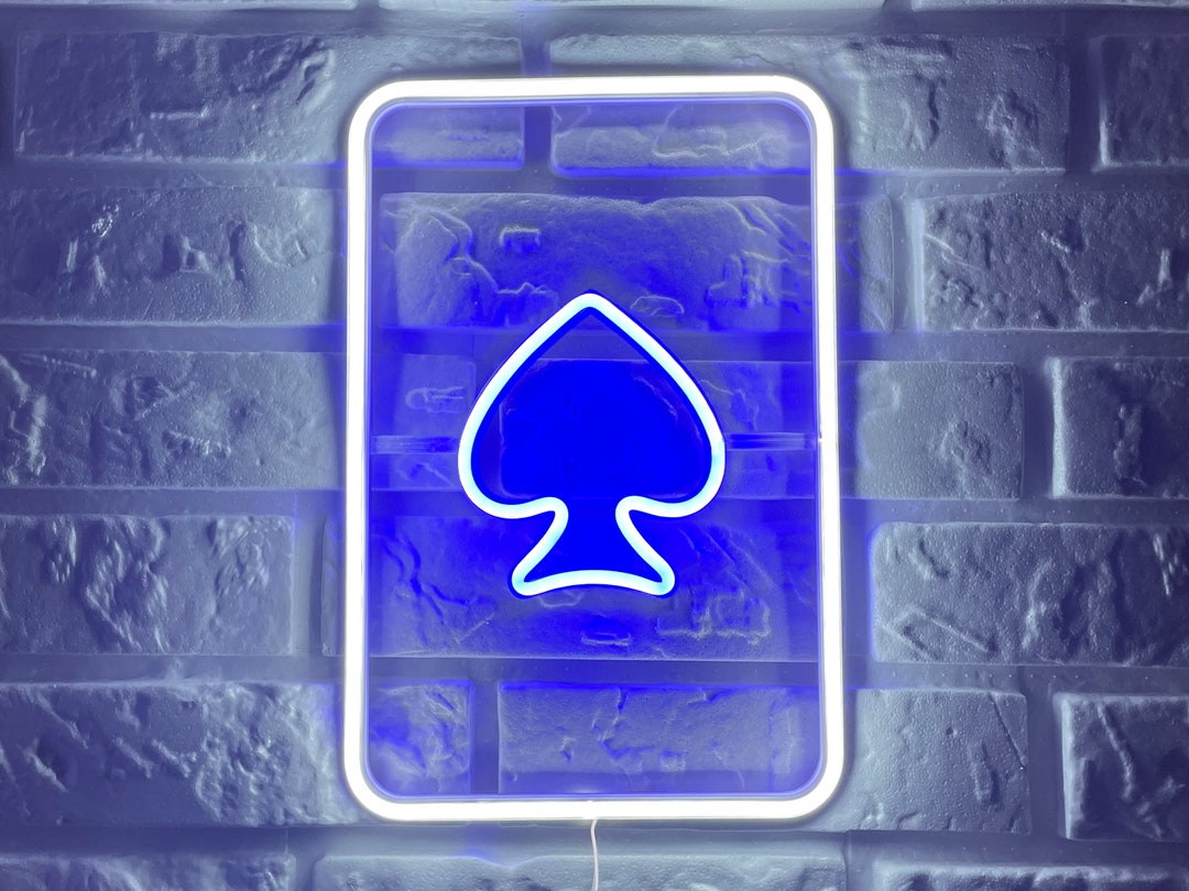 Playing Card Neon Sign Poker Neon Led Black Jack Light Sign Wall Décor