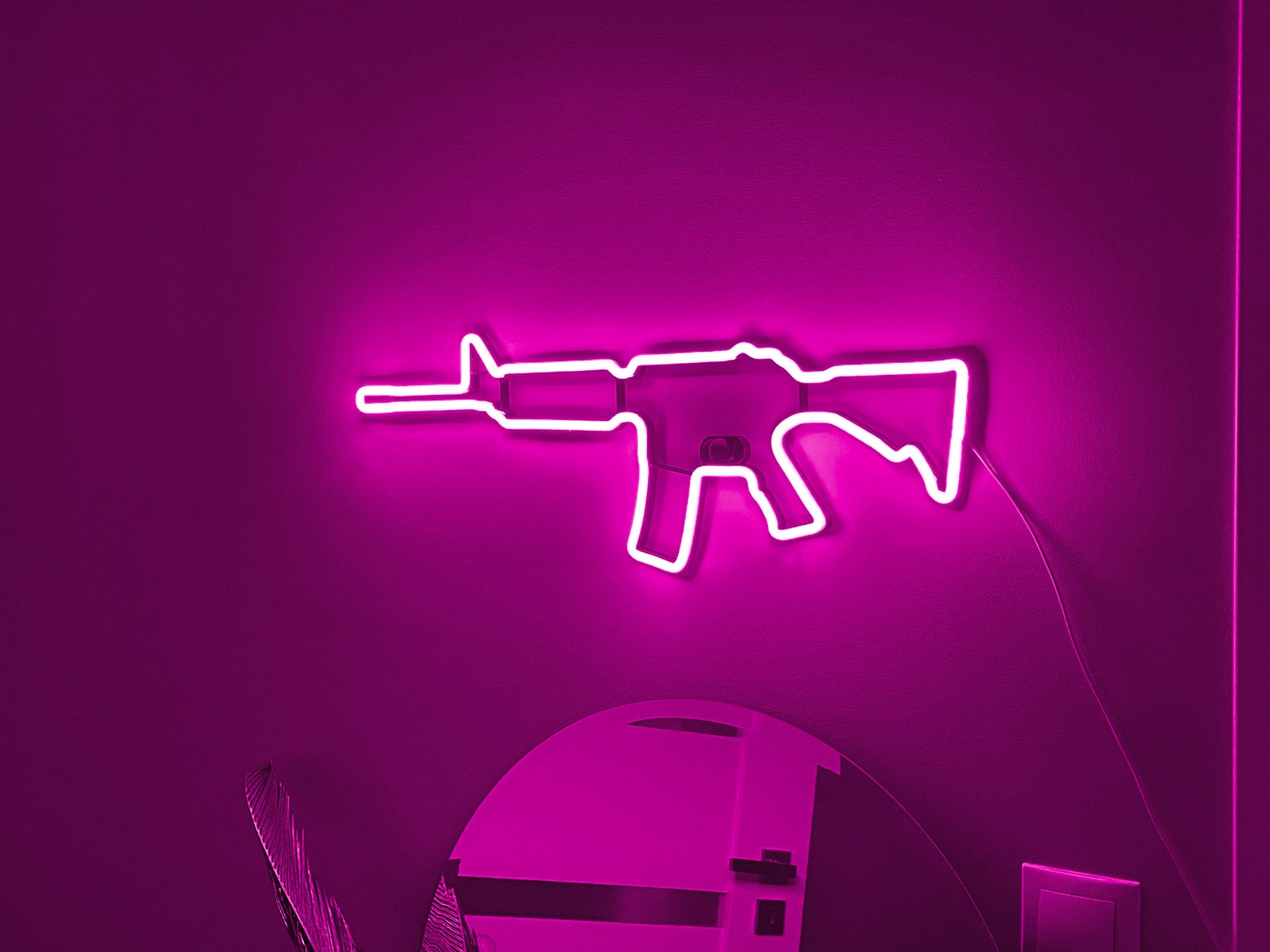 Gun Neon Wall Decor Sign AR 15 Pistol LED Neon Lights Gun Wall Etsy