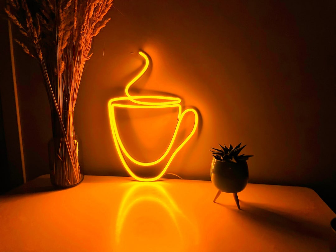 Coffee Bar Neon Sign , Kitchen Decor, Coffee Cup Wall Decor, Coffee Led