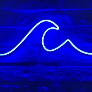 波ネオンサイン 海ネオンサイン LED 海洋アートライトサイン LED ロゴ 波 壁飾り カスタムネオンサイン パーティールームデコレーション ギフト ネオン 寝室