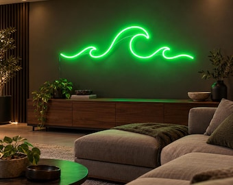 RGB Wave Neon Sign, Color Changing Home Bar Light, Game Room Wall Decor, Basement Lounge LED Sign, Party Room Neon
