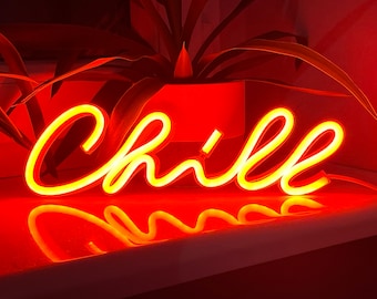 Chill Neon Night Lights Neon Signs Gift Warm Orange Relax Neon LED