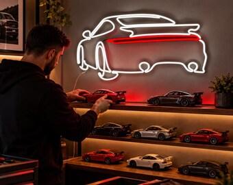 Car Collector Gift, Car Neon Sign, Model Car Display Wall Light, Diecast Collection Decor, Garage Gift for Car Lover