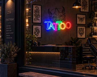 Neon Tattoo Studio Sign, Colorful LED Wall Light for Ink Shop, Tattoo Artist Decor, Creative Studio Accent, Opening Gift