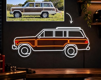 Custom Car Portrait Neon Sign, Personalized Vehicle Light from Photo, Garage Wall Decor, Car Lover Gift for Boyfriend or Husband