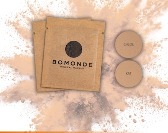 Kit di campioni di fondotinta minerale vegano, trova la tua tonalità, fondotinta in polvere naturale, trucco pulito, copertura leggera, prova prima di acquistare