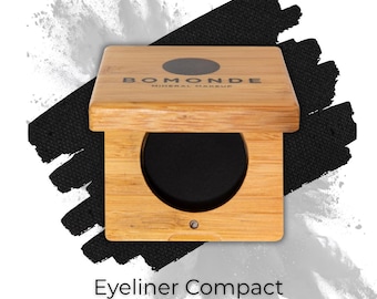 Vegan Mineral Eyeliner Powder, Natural Eyeliner, Sensitive Eyes Makeup, Long Lasting Eyeliner, Clean Beauty, Refillable Bamboo Compact