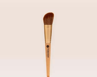 Vegan Angled Makeup Brush, Blush Bronzer Brush, Contour Brush, Mineral Makeup Brush, Cruelty Free Brush, Eco Beauty Tool