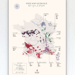 Wine Maps Old World Wine Bundle France, Italy, Spain Wine Regions, Appellations l Gift for Wine Enthusiast, Lovers Winery Tasting image 2