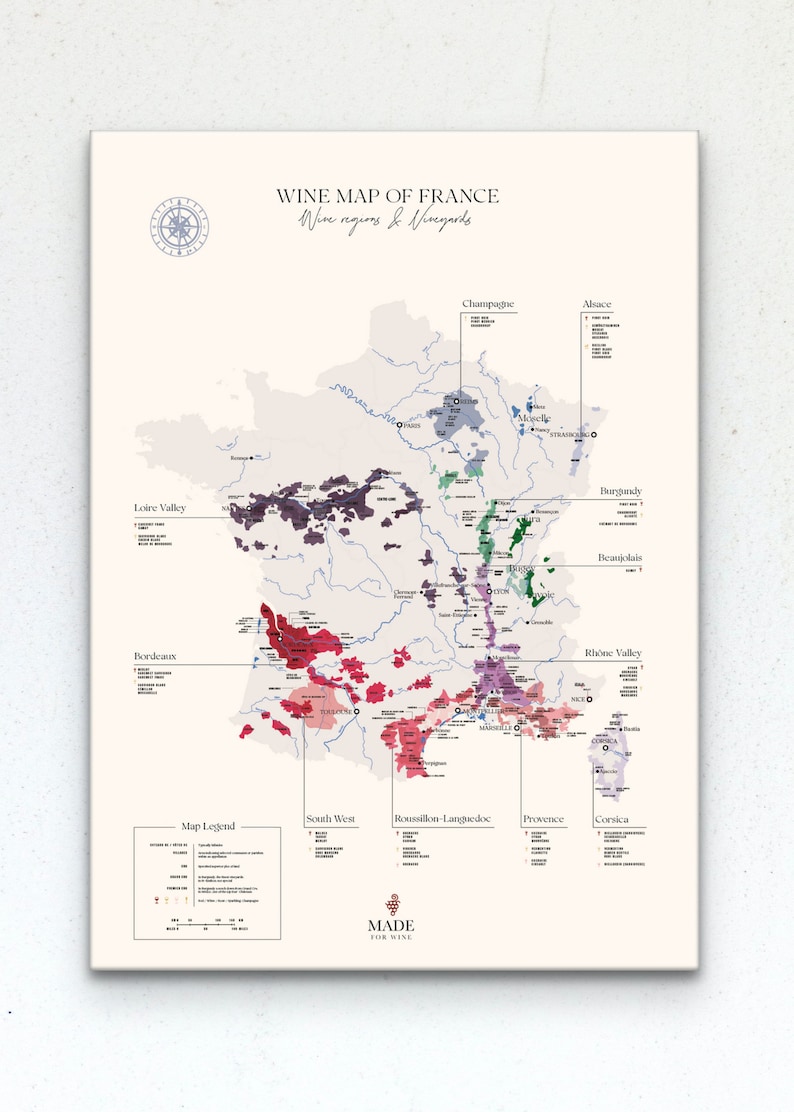 Wine Maps Old World Wine Bundle France, Italy, Spain Wine Regions, Appellations l Gift for Wine Enthusiast, Lovers Winery Tasting image 2