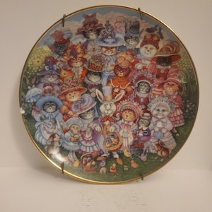 Franklin Mint Collector Plate Easter Purrade Bill Bell Limited Edition Cat Plate