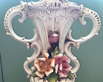 ヴィンテージ カポディモンテ 蓋付き花瓶、花模様の陶器 - Etsy 日本