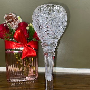 Vintage Cut Crystal Zipper Cut Stem Pedestal Glassware