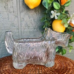 Vintage Glass Scottie Dog Creamer | L E Smith Candy Dish | Scottish Terrier Syrup Pitcher | Spoon Rest | 1930s Post Cereal Giveaway
