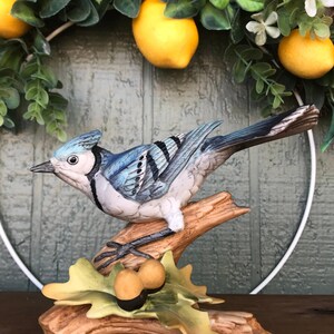 Vintage Andrea by Sadek Blue Jay Bird Porcelain Figurine | Made in