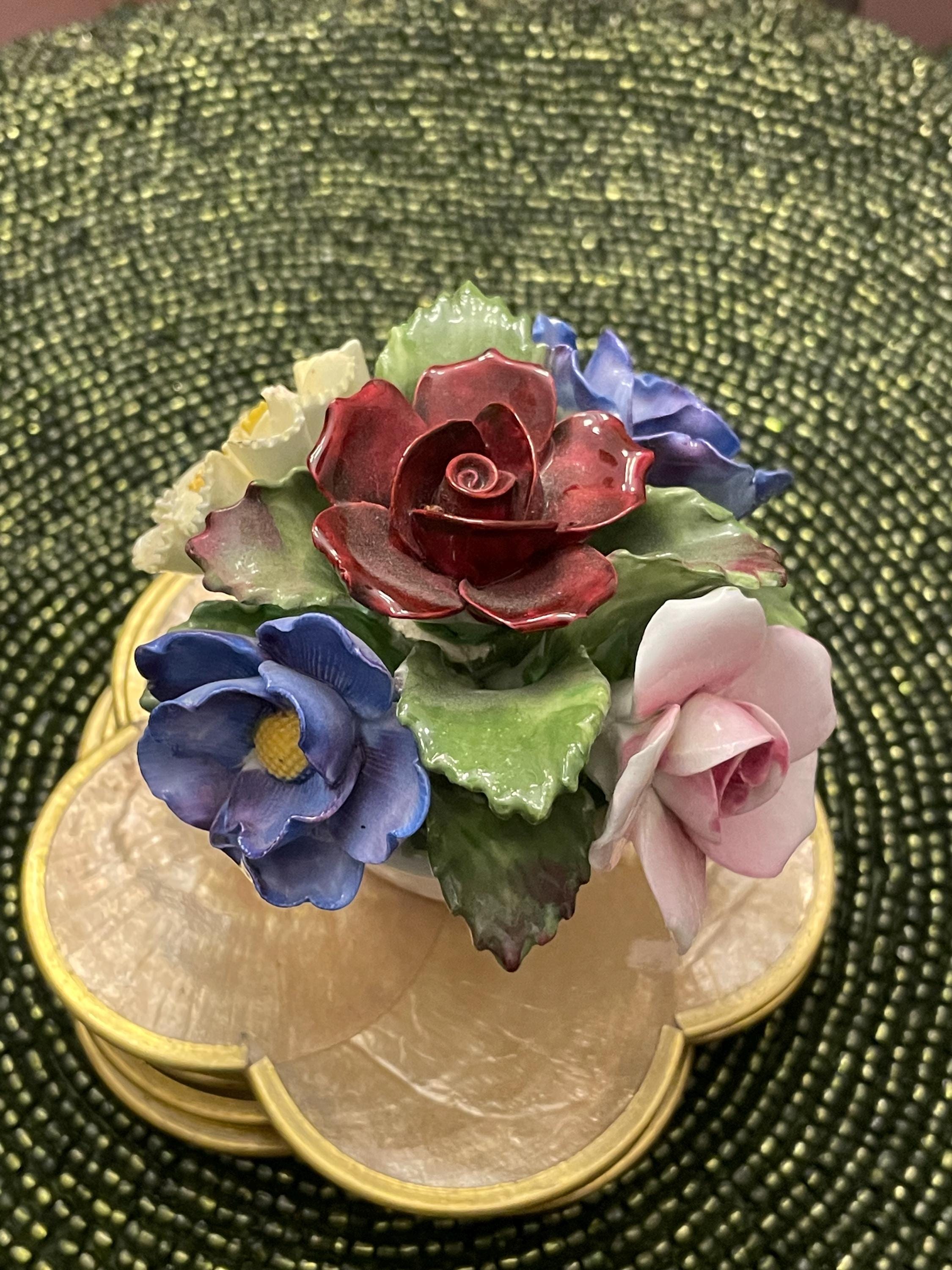 Vintage Aynsley England Fine Bone China Flower Basket Bouquet
