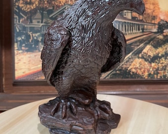 Vintage Red Mill Wood Bald Eagle Handcrafted Figurine Sculpture