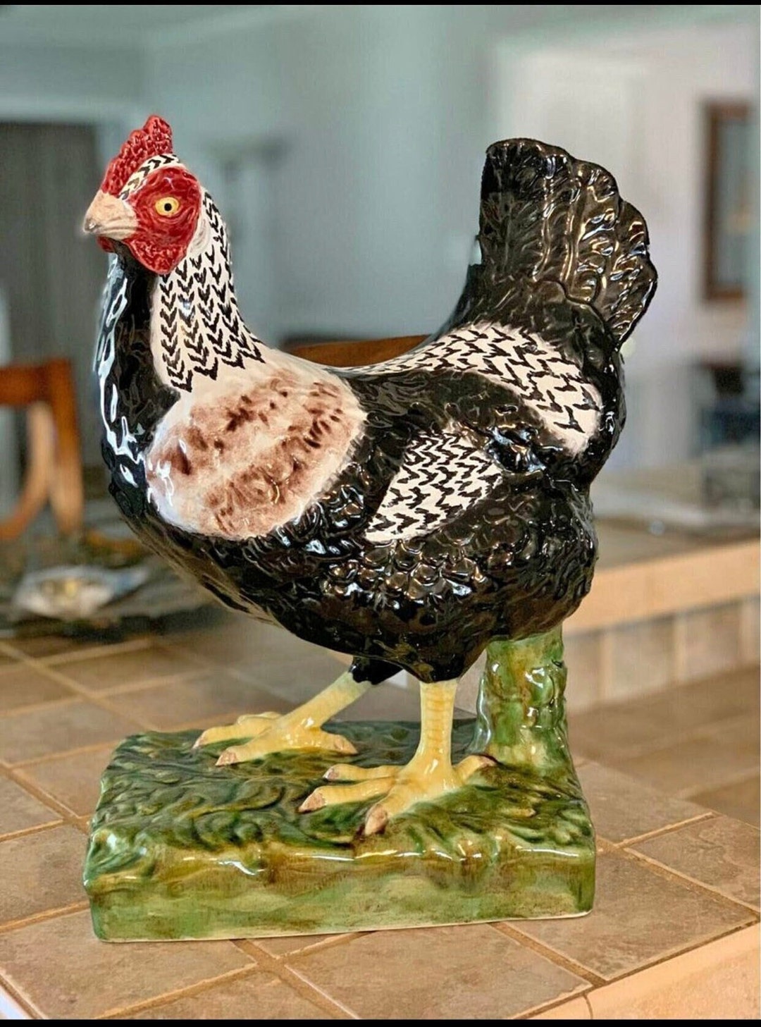 Large 16” Bordallo Pinheiro Portuguese Majolica Vintage Porcelain