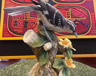 Vintage Porcelain Blue Jay Bird Figurine by Andrea by Sadek Made