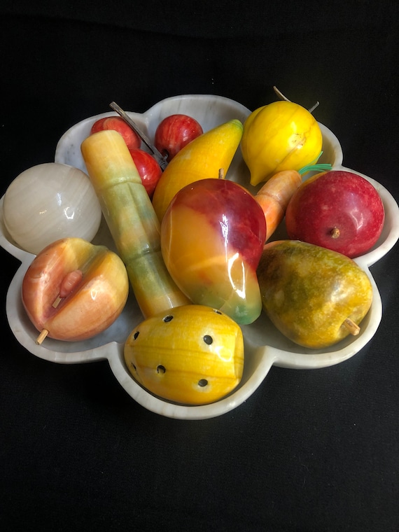 ヴィンテージ イタリア製大理石製フルーツと野菜のタッツァ - Etsy 日本