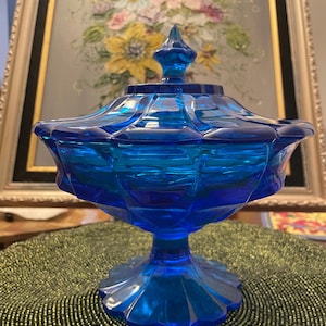 Blue Fenton Candy Dish With Lid - Etsy